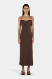 Ownley Samantha Midi Dress - Chocolate