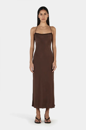 Ownley Samantha Midi Dress - Chocolate
