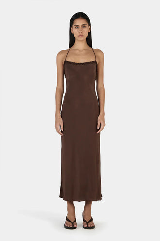 Ownley Samantha Midi Dress - Chocolate