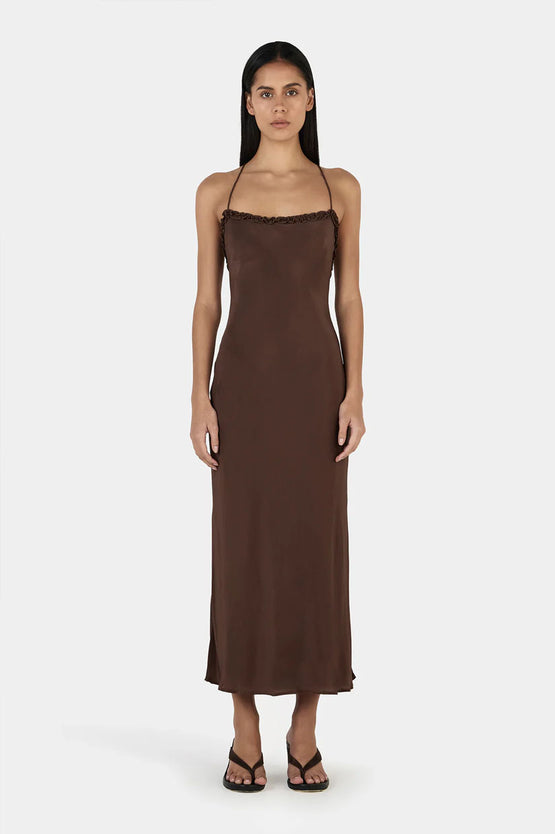 Ownley Samantha Midi Dress - Chocolate