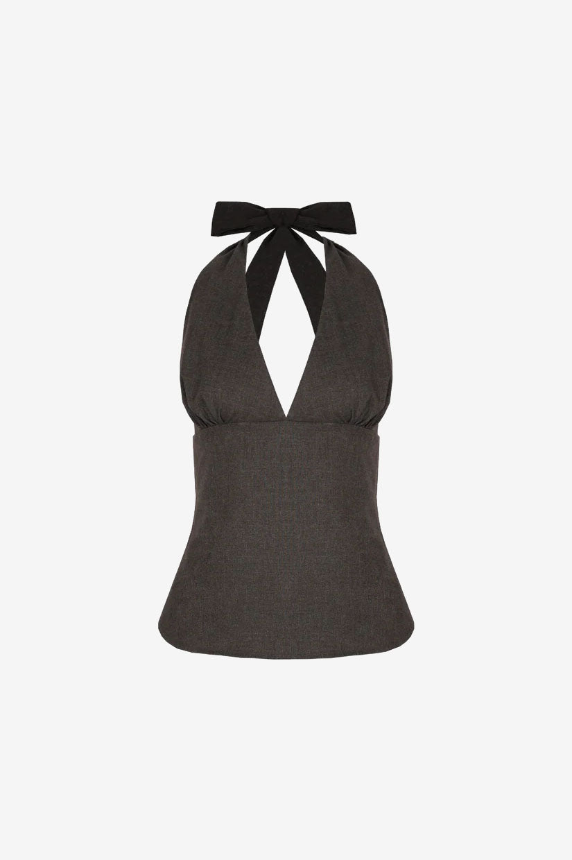 Ruby Sasha Halter Top - Charcoal