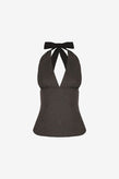 Ruby Sasha Halter Top - Charcoal