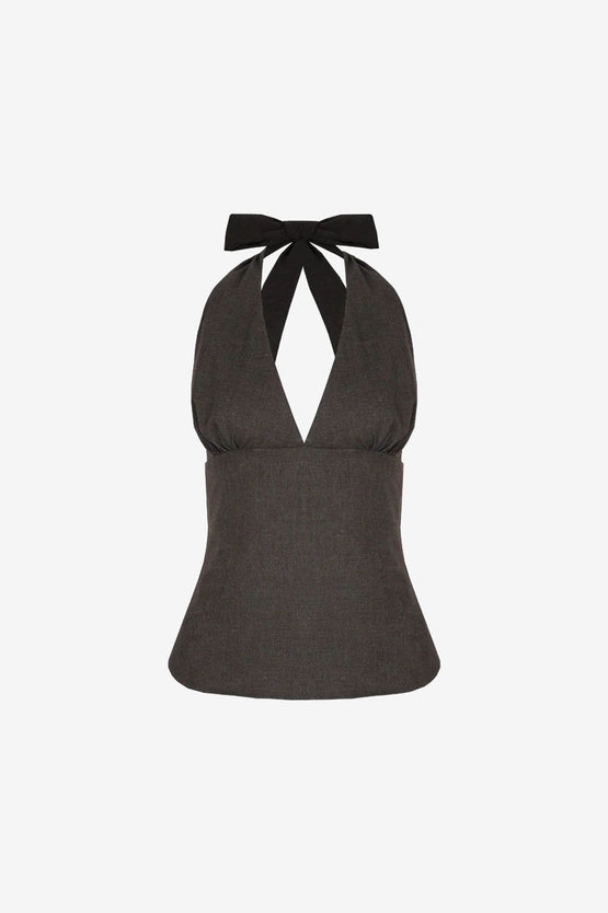 Ruby Sasha Halter Top - Charcoal