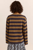 Damson Madder Scottie LS Tee – Olive Stripe