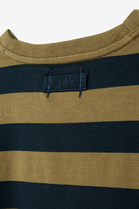 Damson Madder Scottie LS Tee – Olive Stripe
