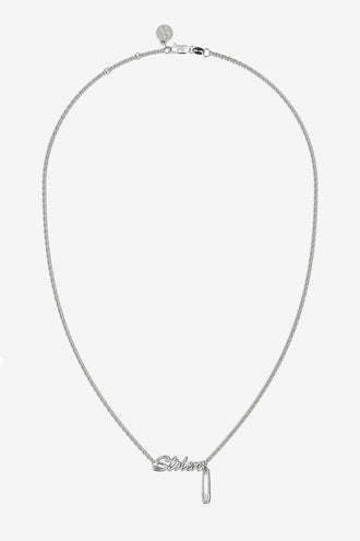 Stolen Girlfriends Club Sentimental Script Necklace - Silver