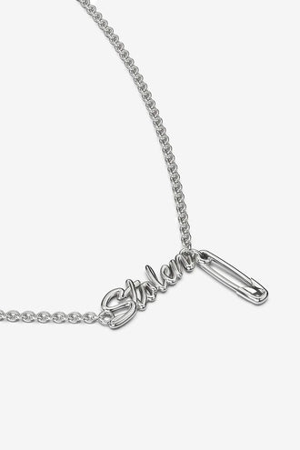 Stolen Girlfriends Club Sentimental Script Necklace - Silver