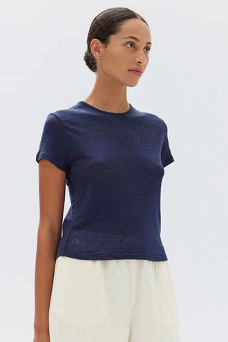 Assembly Seaford Linen Tee - True Navy
