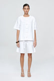 Marle Short Sleeve Seam Shirt  - Blanc