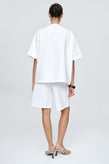 Marle Short Sleeve Seam Shirt  - Blanc