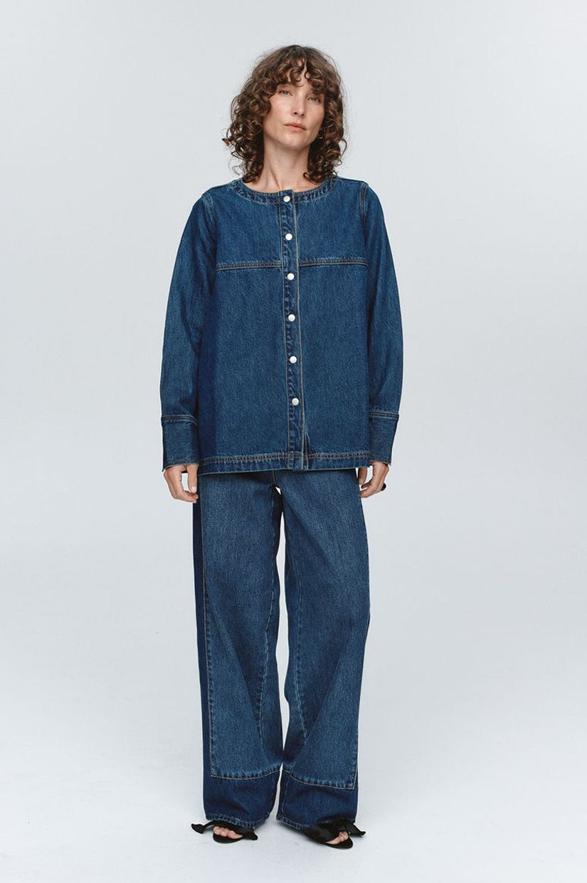 Marle Seam Shirt - Washed Indigo