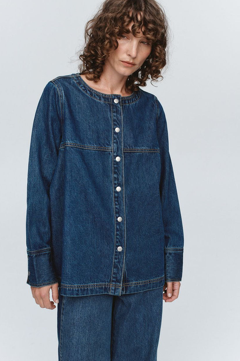 Marle Seam Shirt - Washed Indigo