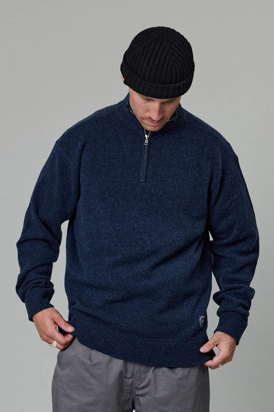 Just Another Fisherman Merino Keyport 1/4 Zip - Indigo