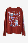 Damson Madder Sewing Tin LS Tee – Dark Red