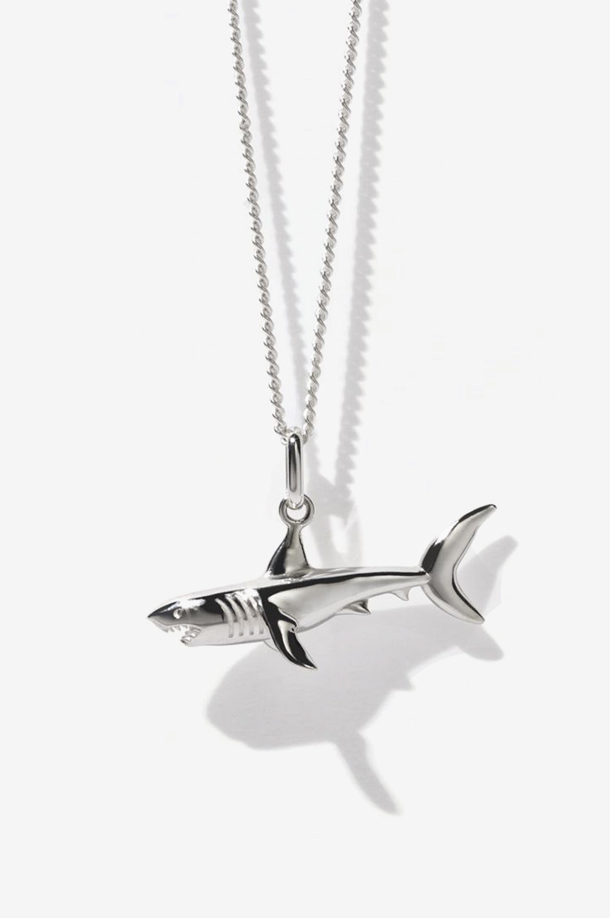 Meadowlark Shark Charm Necklace - Silver