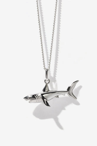 Meadowlark Shark Charm Necklace - Silver