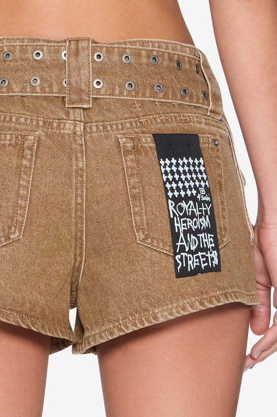 Ksubi Micro Short Belted Rider - Brown