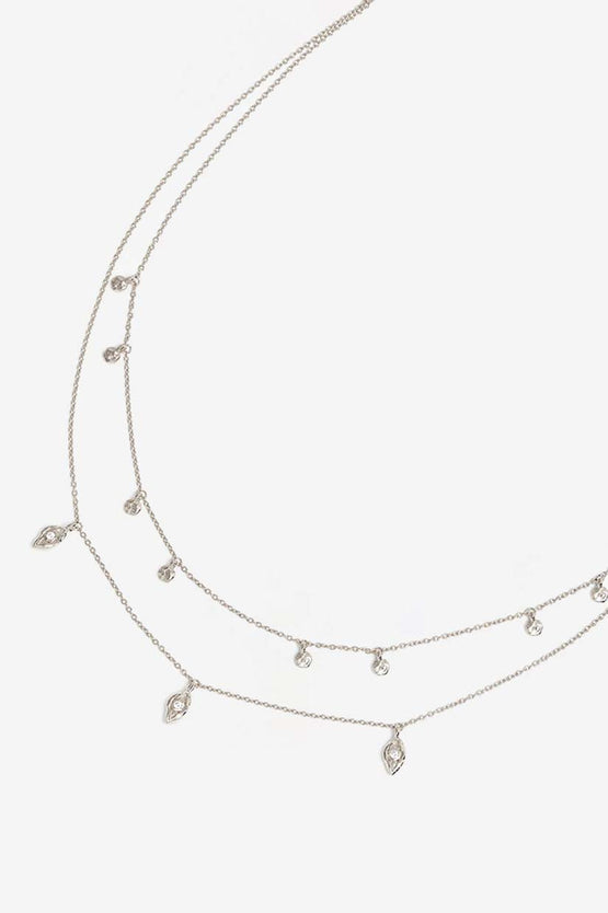 By Charlotte I Am Protected Layered Choker - Silver