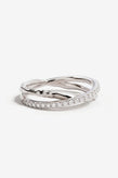 By Charlotte Entwined Hearts Ring - Silver