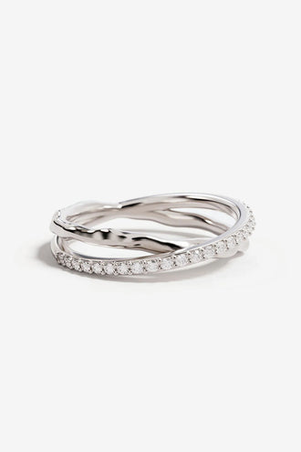 By Charlotte Entwined Hearts Ring - Silver