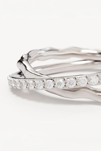 By Charlotte Entwined Hearts Ring - Silver