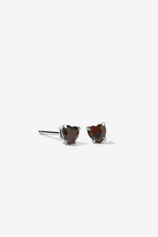 Meadowlark Micro Heart Jewel Studs - Sterling Silver