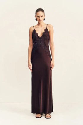 Shona Joy Simona Lace Maxi - Espresso