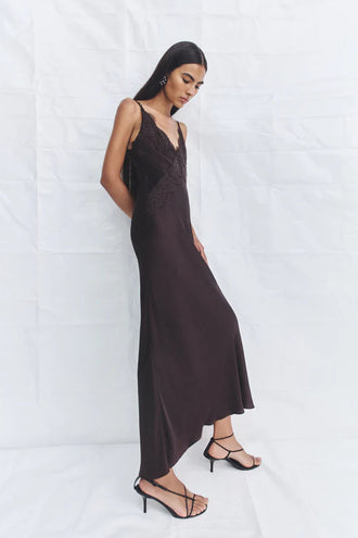 Shona Joy Simona Lace Maxi - Espresso