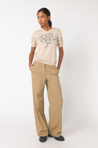 Sylvester Sketch Top - Grey Oatmeal