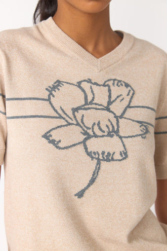 Sylvester Sketch Top - Grey Oatmeal