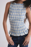 Gracious Luna Tank - Sky Gingham