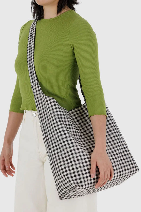 Baggu Large Nylon Sling - Black White Gingham