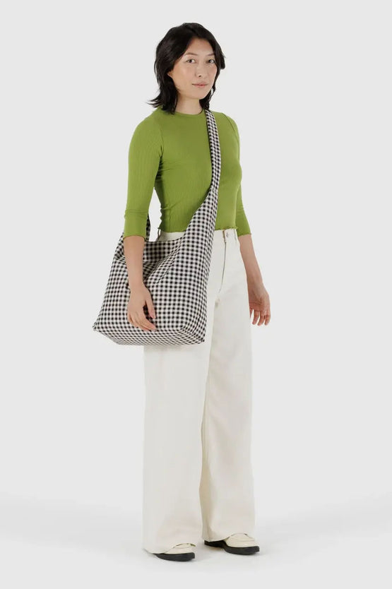 Baggu Large Nylon Sling - Black White Gingham