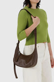 Baggu Small Recycled Leather Crescent Bag - Brown