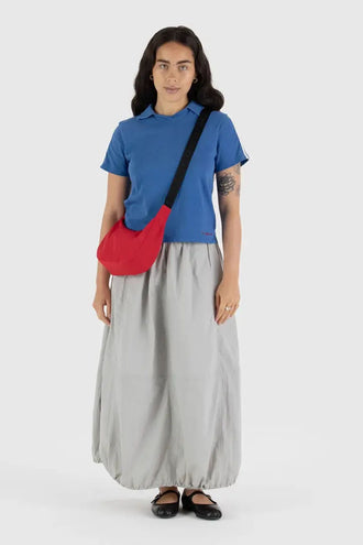 Baggu Small Nylon Crescent Bag - Candy Apple