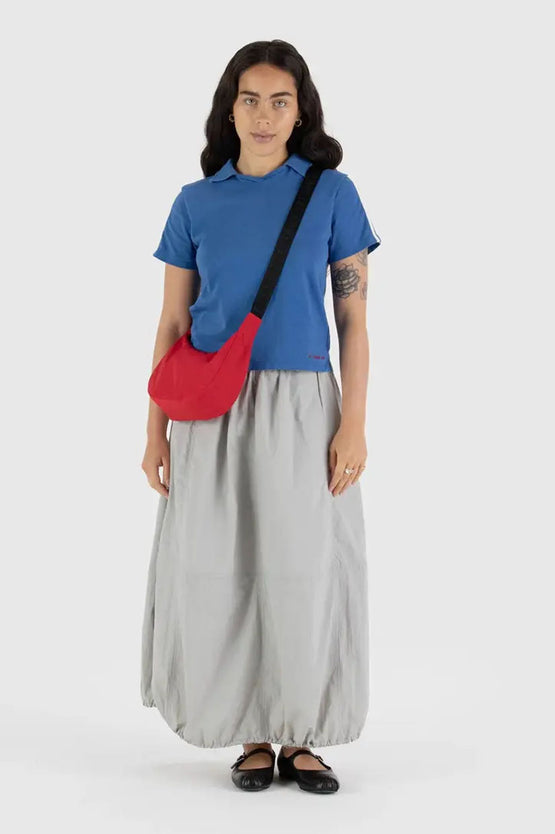 Baggu Small Nylon Crescent Bag - Candy Apple