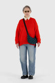 Baggu Small Nylon Crescent Bag - Navy Green Check