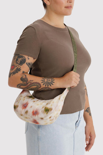 Baggu Small Nylon Crescent Bag - Abstract Floral