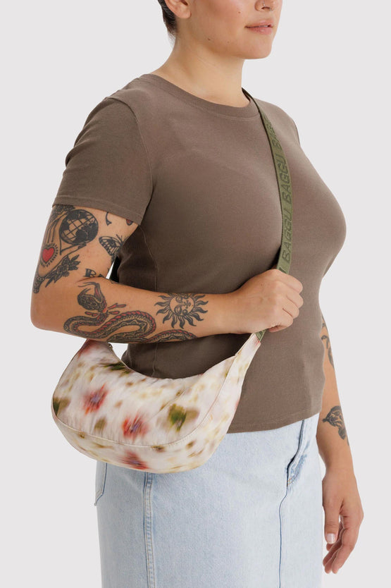 Baggu Small Nylon Crescent Bag - Abstract Floral