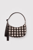 Baggu Small Nylon Crescent Bag - Blurred Gingham Brown