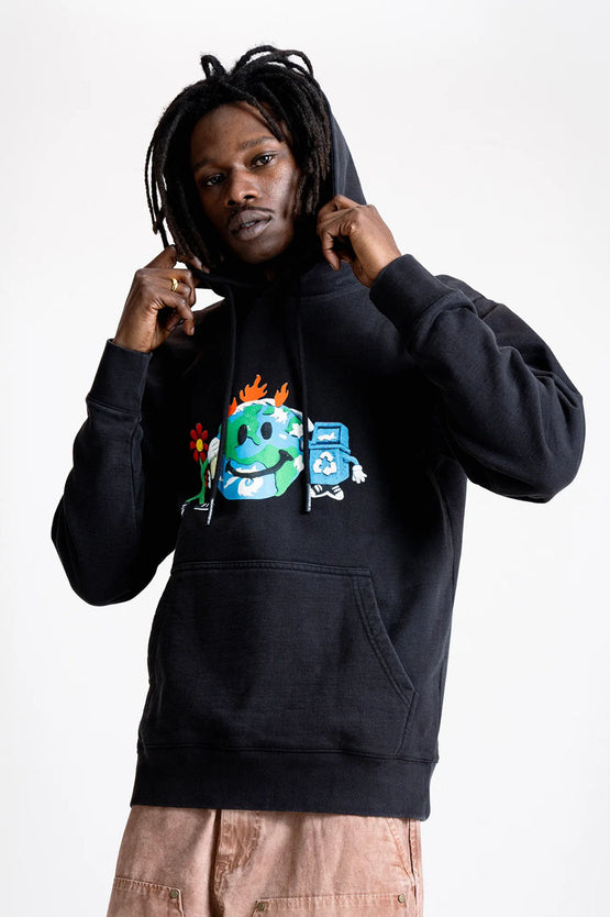 Market Smiley Studios Hoodie - Washed Black