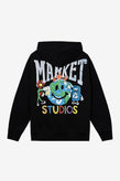 Market Smiley Studios Hoodie - Washed Black