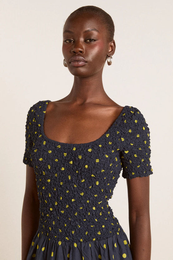 Damson Madder Malinda Smock Midi - Navy Olive