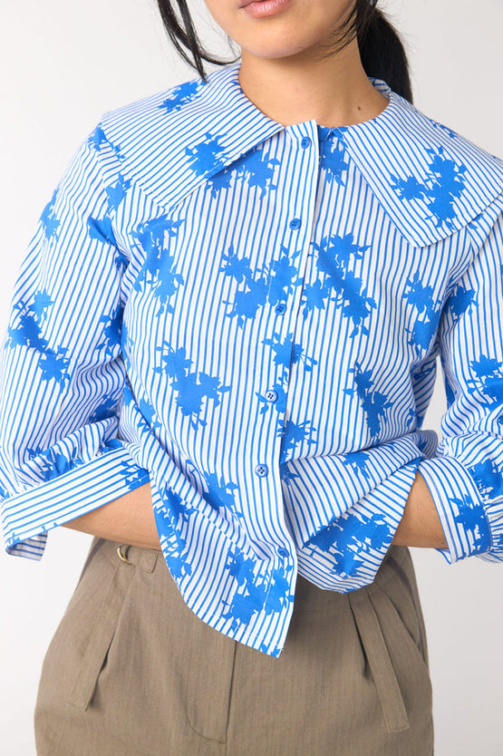 Sylvester Wallpaper Smock Top - Blue