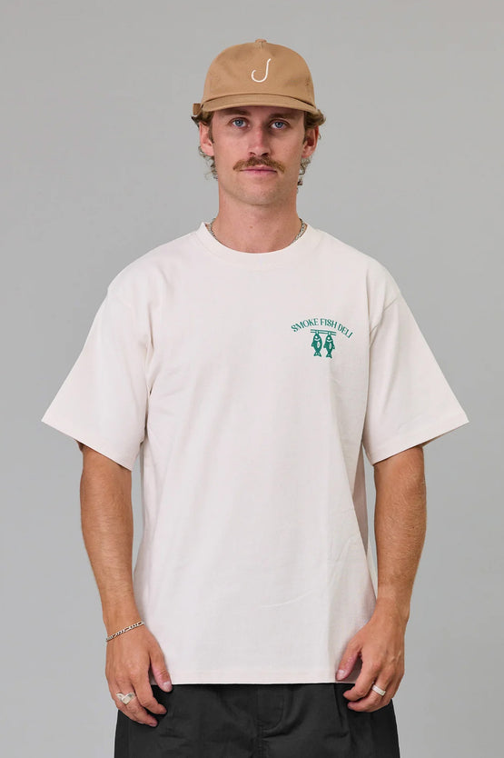 Just Another Fisherman Smoke Fish Deli Sea Tee - White