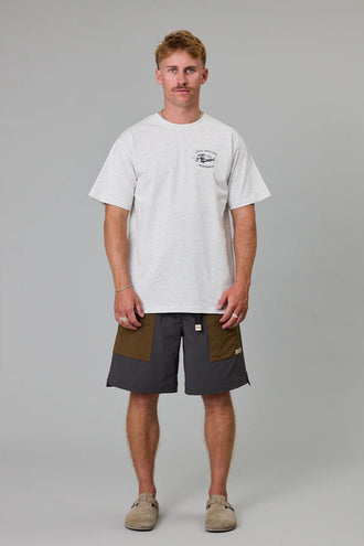 Just Another Fisherman Snapper Sea Tee - Silver Marle