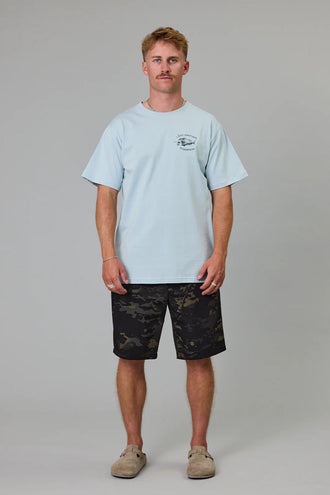 Just Another Fisherman Snapper Sea Tee - Sterling Blue