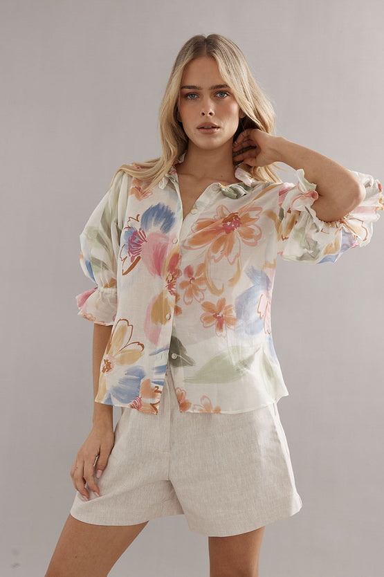 Caitlin Crisp Soho Blouse - Tea Party Floral
