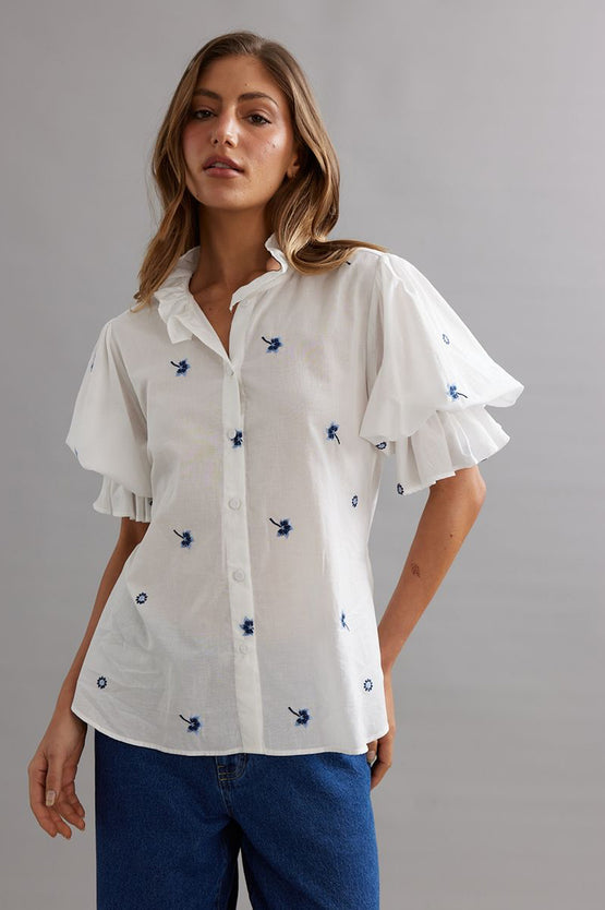 Caitlin Crisp Soho Blouse - Bluebell