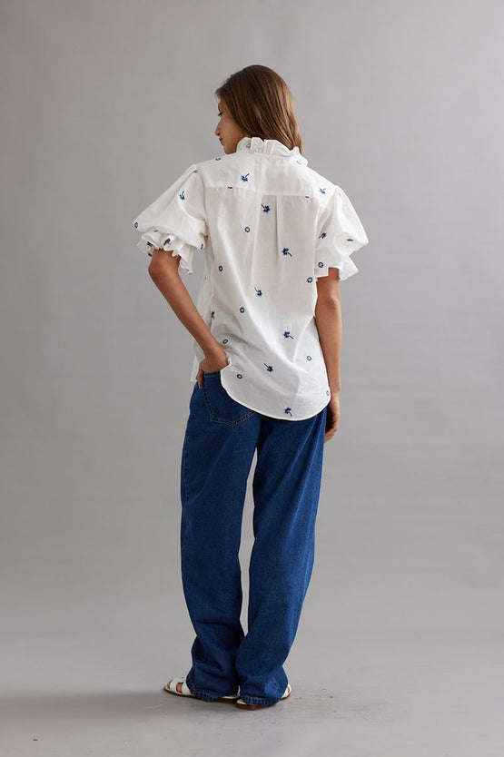 Caitlin Crisp Soho Blouse - Bluebell